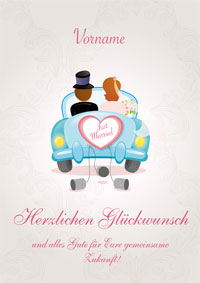 Just Married - Glückwunschkarte zur Hochzeit