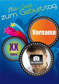 Star-Geburtstag blau