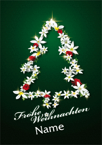 Weihnachtskarte Edelweiß-Tannenbaum
