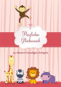 Niedliche Tiere gratulieren zur Geburt