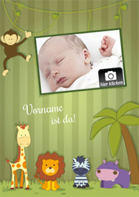 Geburtsanzeige Dschungel-Baby