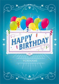 Happy Birthday mit Luftballons