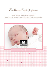 Ein kleiner Engel ist geboren (Geburtsanzeige Mädchen)