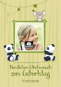 Pandas und Bambus zum Geburtstag