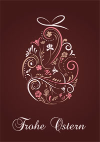 Elegantes Ei auf braunem Grund - Frohe Ostern