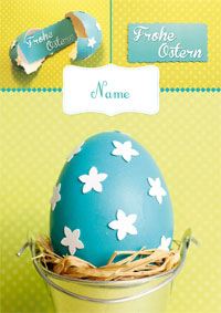 Frohe Ostern, türkises Osterei