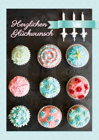 Herzlichen Glückwunsch mit Cupcakes