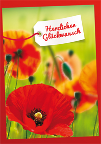 Glückwunschkarte mit Mohnblumen