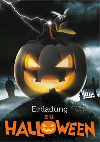 Halloween-Einladung mit Kürbis