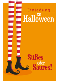 Einladung zu Halloween mit Hexe