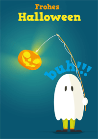 Halloweenkarte kleines Gespenst