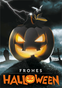 Halloween-Karte Gruseliger Kürbis