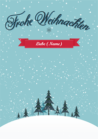 Frohe Weihnachten mit verschneiten Tannen