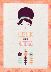 Liebe Grüße zum Muttertag, Glückwunschkarte mit Blumenmotiv