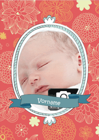 Mädchen Geburtskarte Baby-Portrait