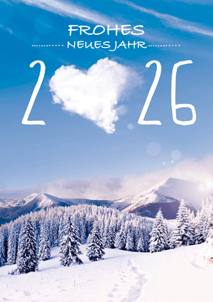 Frohes neues Jahr - verschneite Landschaft