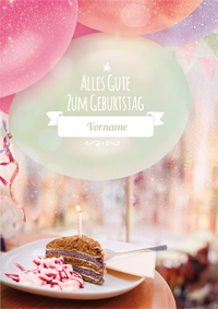 Zum Geburtstag alles Gute und ein Stück Torte