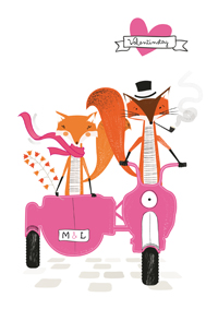 Herr und Frau Fuchs auf dem Motorrad