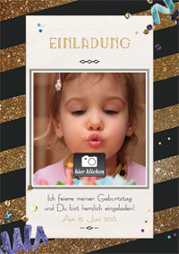 Einladungskarte mit Pailletten