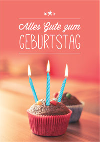 Geburtstagskarte mit Cupcake