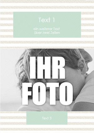 Gestreifte Karte mit Foto (grün)