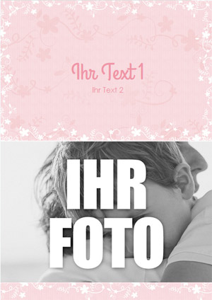 Rosa Karte mit Foto