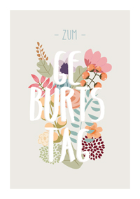 Geburtstagskarte mit Blumen