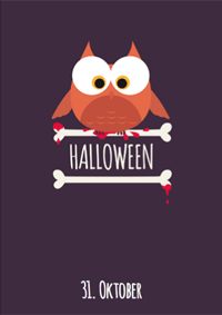 Halloweenkarte Uhu
