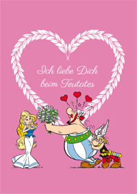 Liebeskarte mit Obelix