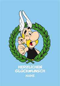 Glückwunschkarte mit Asterix