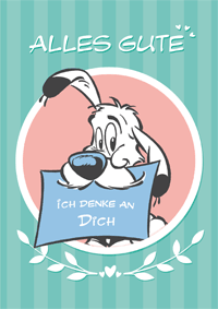 Glückwunschkarte mit Idefix