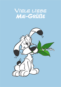 Viele liebe Mai-Grüße mit Idefix