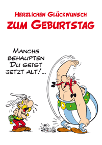 Geburtstagskarte mit Asterix und Obelix