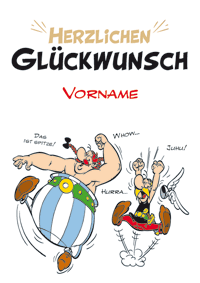 Glückwunschkarte Asterix und Obelix