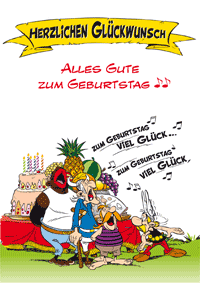 Geburtstagskarte mit Asterix