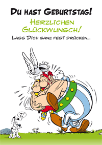 Geburtstagskarte Asterix und Obelix