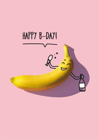 Geburtstagskarte mit Banane
