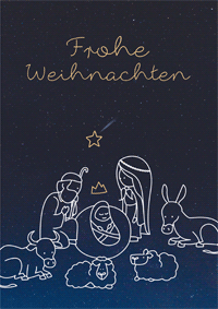 Weihnachtskarte mit Krippenszene